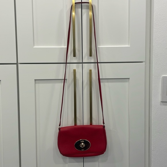 Coach Liv Pouch Red Leather Crossbody Bag - Picture 2 of 15